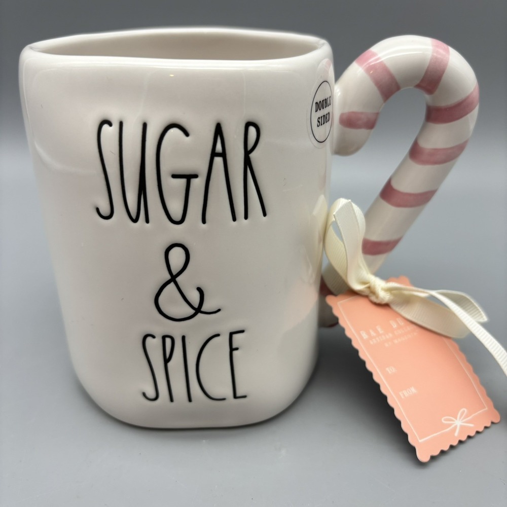 Rae Dunn sugar and spice nutcracker Christmas mug, double-sided,‎ candy cane